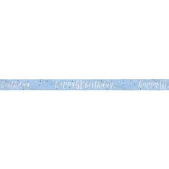 Happy 60th Birthday Blue Prismatic Foil Banner -9ft