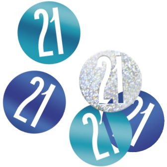 Age 21 Blue Glitz Confetti 