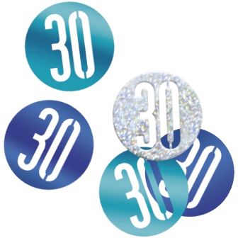 Age 30 Blue Glitz Confetti 