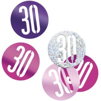 Age 30 Pink & Silver Glitz Confetti 