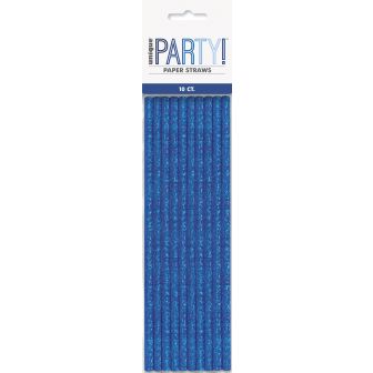 Blue Foil Paper Straws - 10pk