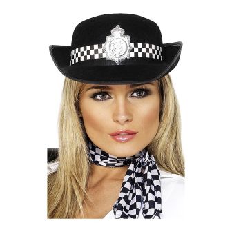 Policewoman's Hat Black with Badge