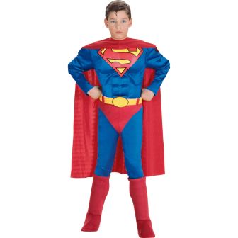 CLASSIC SUPERMAN WITH MUSCLE CHEST COSTUME