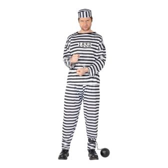 Convict Costume Black & White - Medium