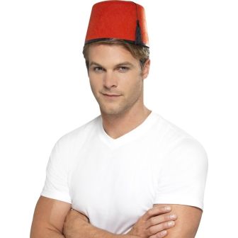 Fez Hat Red with Black Tassel