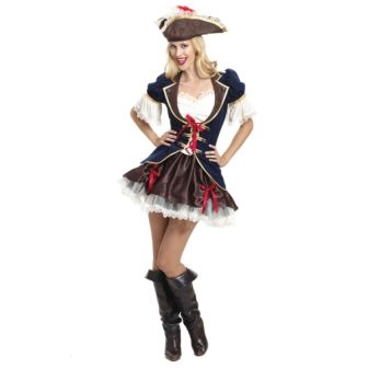 Ladies Captain Buccaneer Pirate Costume Size 10-12
