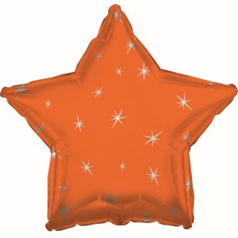 Orange Sparkle Star Foil Balloon