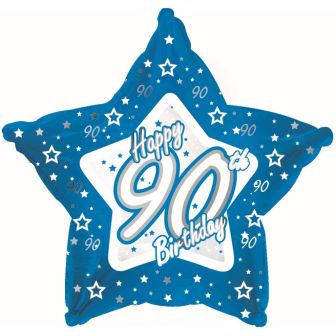 Blue Stars Age 90 Foil Balloon