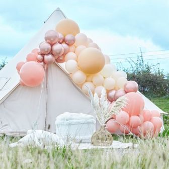 Luxe Peach, Nude and Rose Gold Balloon Arch Kit - 200 Piece