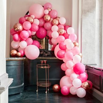 Luxe Pink and Rose Gold Balloon Arch Kit - 200 Piece 