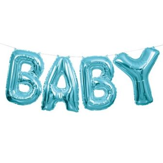 Baby Blue Phrase Balloon Bunting 