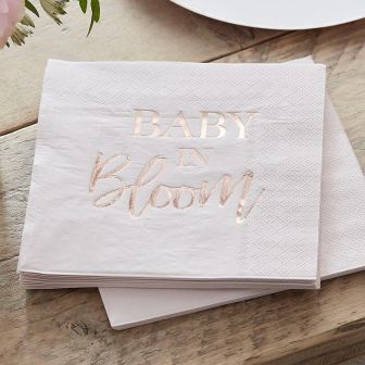Rose Gold And Blush Baby Shower Napkins