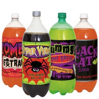 Halloween 2 Litre Party Bottle Labels - 4pk