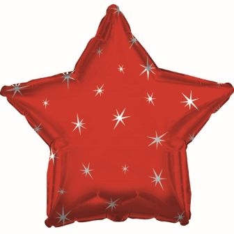Red Sparkle Star Foil Balloon