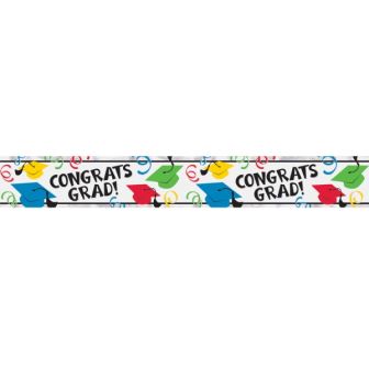 Multi-Colours Graduation Hats Foil Banners