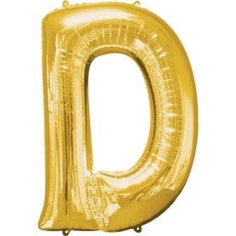 Gold Letter D Balloon - 16"