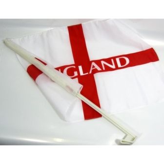 England Waving / Car Flag on Stick 46cm - Each