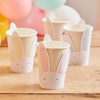 Pastel Easter Bunny Paper Cups - 8pk