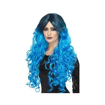 GOTHIC GLAMOUR WIG, ELECTRIC BLUE