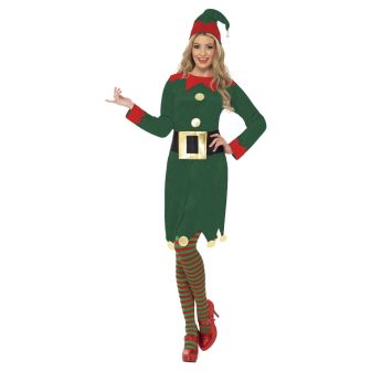 Elf Costume Green with Dress Hat & Belt 