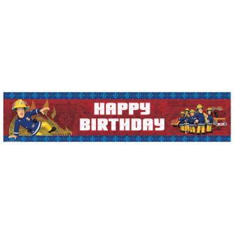 Fireman Sam Happy Birthday Holographic Banner
