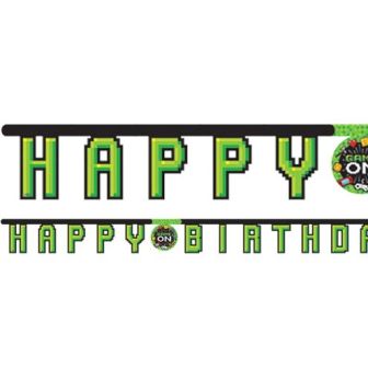 Game On 'Happy Birthday' Banner - 2.18m Jointed Letter Banner