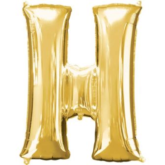 Gold Letter H Balloon - 16"