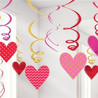 Valentines Hanging Swirl Hearts