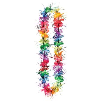 Hawaiian Rainbow Tinsel Leis 1m Long