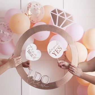 Rose Gold Ring Hen Party Photo Booth Frame 