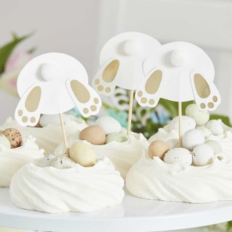 Gold Easter Bunny Bum Cupcake Toppers