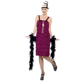 Jazz Flapper Burgundy Costume - Large 