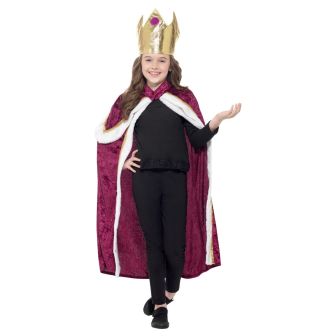 Kiddy King/Queen Costume Purple with Robe & Crown 