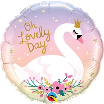 Oh Lovely Day Swan Balloon - 18"