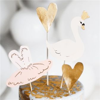 Lovely Swan Cake Toppers - 4pk