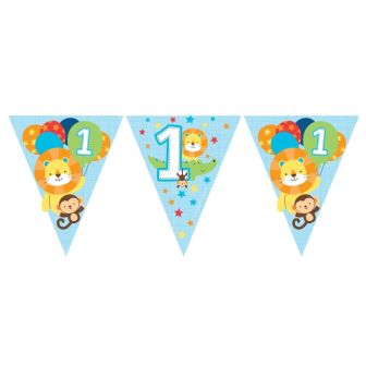 One Is Fun Boy Paper Flag Bunting