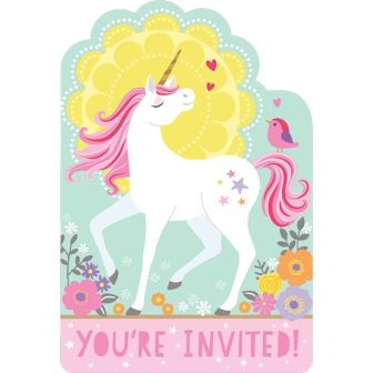 Magical Unicorn Party Invitations - 8pk