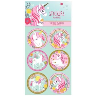 Magical Unicorn Party Stickers - 24pk