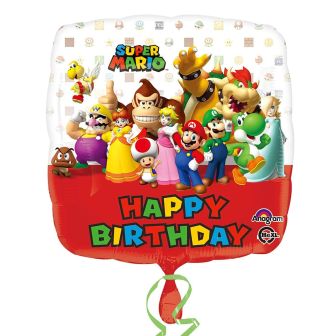 Super Mario Bros Happy Birthday Standard Foil Balloon