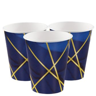 Navy & Gold Paper Cups 