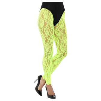 Neon Green 80's Lace Leggings