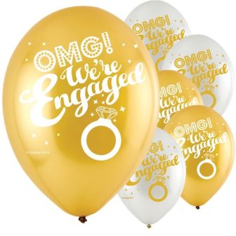 OMG We're Engaged Engagement Latex Balloons - 6pk