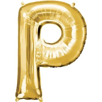 Gold Letter P Balloon - 16"