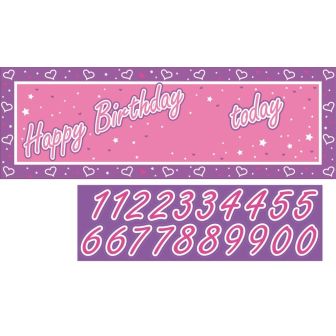 Pink Milestone Giant Banner with Stickers