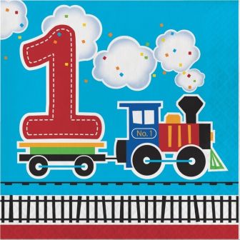 All Aboard 1st Birthday Lunch Napkins 2 ply