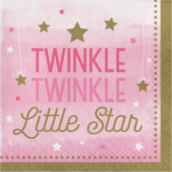 One Little Star Girl Lunch Napkins 2 ply