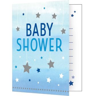 One Little Star Boy Baby Shower Foldover Invitations with Envelopes