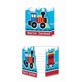 All Aboard Gatefold Invitations with Envelopes