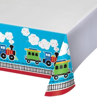 All Aboard Plastic Tablecover Border Print