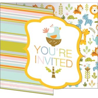 Happi Jungle Gatefold Invitations with Envelopes